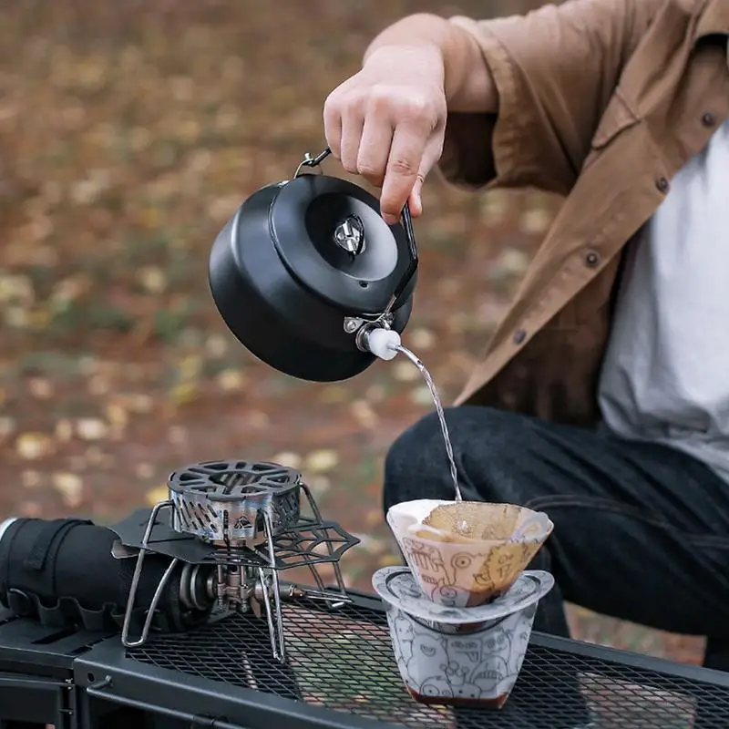 Camping Titanium Kettle Outdoor Tea Coffee Kettle Tableware Pot Supplies Tourist Dishes Hiking Cooking Equipment