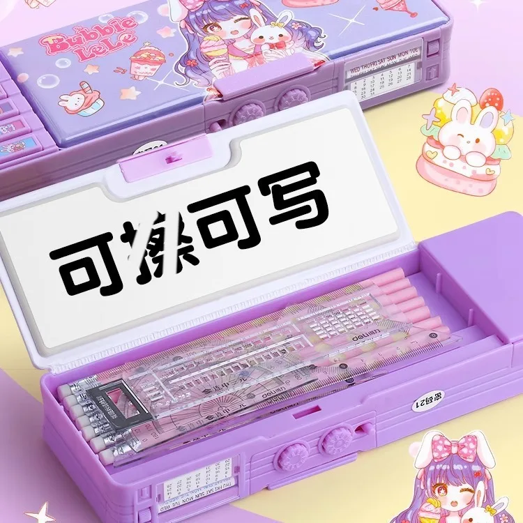 2024 New Kuromis Mys Melodys Anime Pen Box with Combination Lock Pencil Storage Bag Girls and Students Stationery Supply Toys