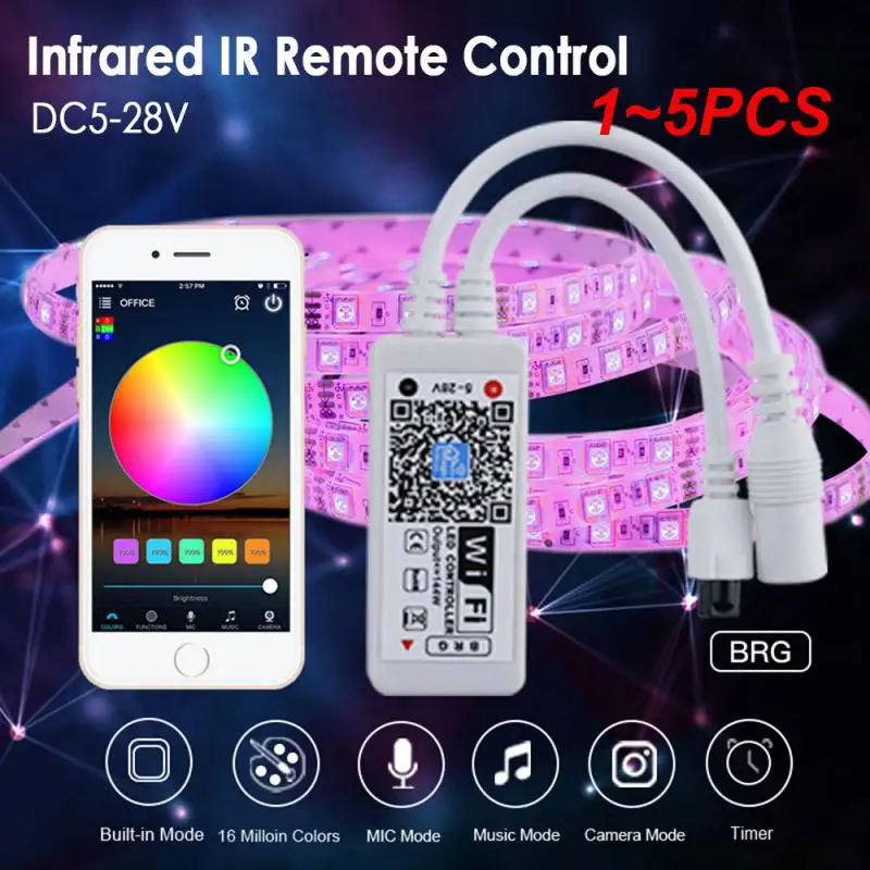 

1 ~ 5 шт., контроллер Rgb-ленты, интуитивно понятная эксплуатация, удобный пульт дистанционного управления, Настраиваемые световые эффекты