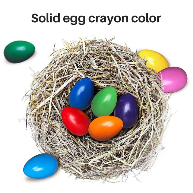 Egg Crayons for Toddlers - 9 Colors Washable Solid Egg Crayons for