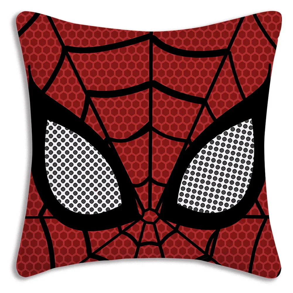 Black White Cool Pillow Covers Sofa Decorative Home HOT Marvels Spiders Man Double-sided Printing Short Plush Cute Cushion Cover 5