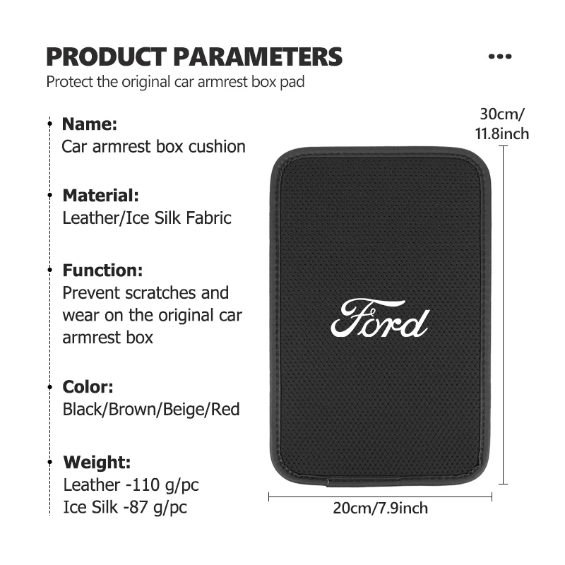 Premium Soft Armrest Mat – Car Center Console Cover and Styling Accessory