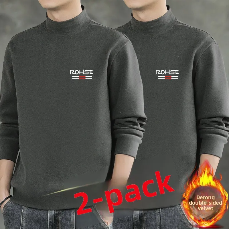 2 pieces of half turtleneck [rq] dark gray + dark gray