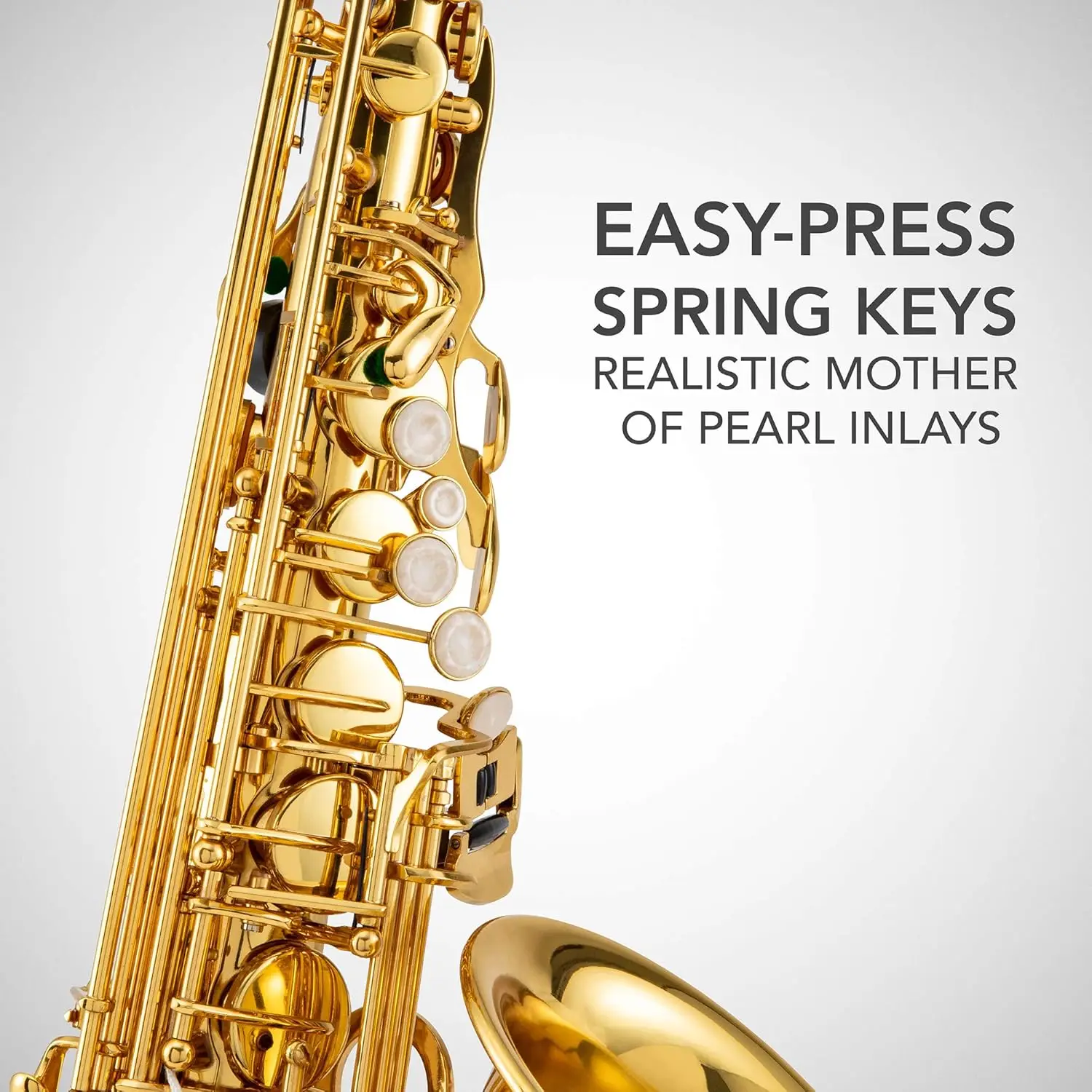 Saxophone E Flat Brass Sax Kit, Professional Sound, Complete Accessories, Ideal for All Players, Includes Hard Case, 10 Ext