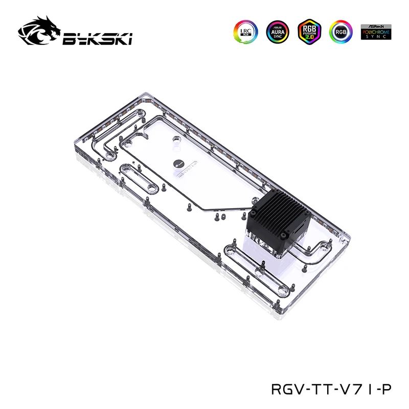 Bykski Distro Piatto, Serbatoio Di Acqua Per Tt Vista 71 Cassa Del Computer, Chiaro Serbatoio Rgb, Supporto Scheda Madre Di Sincronizzazione, Rgv-Tt-V