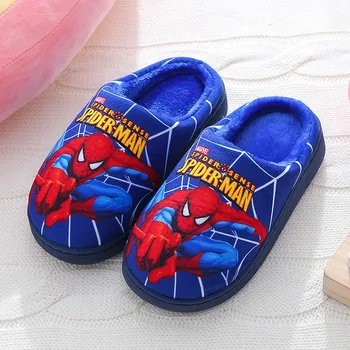 Cartoon Printed Spider-man Cotton Slippers For Children's Shoes Fashion New Style Warmth Autumn Winter Indoor Kids Boys Slipper 4