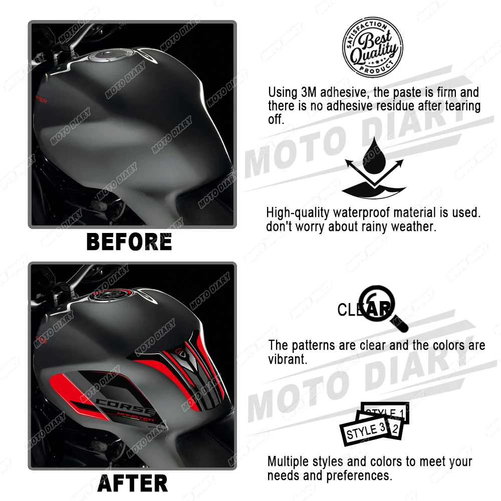 ���� 797 821 1200 ���� ��ũ �е� ��ƼĿ, 3D ���� Ŀ�� ��ȣ ��Į, ��� Ducati Monster797 821 1200 2017-2021