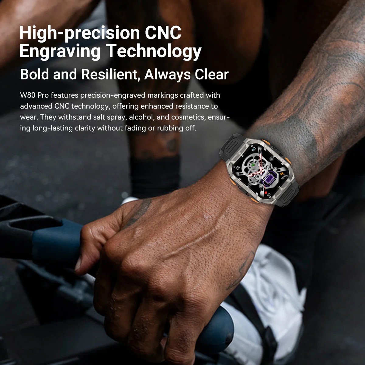 Blackview W80 PRO Smart Watch robusto da esterno, smartwatch con posizione GPS, display da 1,91'', 900 mAh con torcia di emergenza SOS - immagine 5