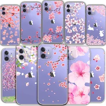 

fashion brand peach blossom Transparent TPU phone case for pixel 6 iPhone 13 12 Mini 11 Pro XS MAX X XR 7 8 Plus SE 2020 5 4