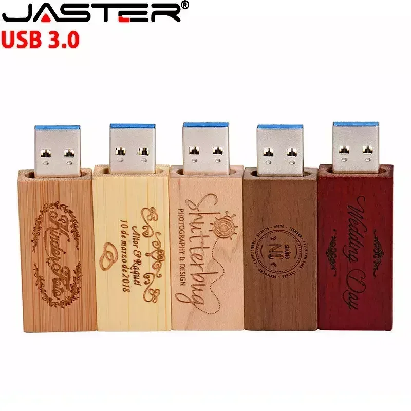 USB Flash Drive 10PCS LOT Wooden Box USB 3.0 Flash Drives 128GB 64GB 32GB 16GB 8GB 4GB
