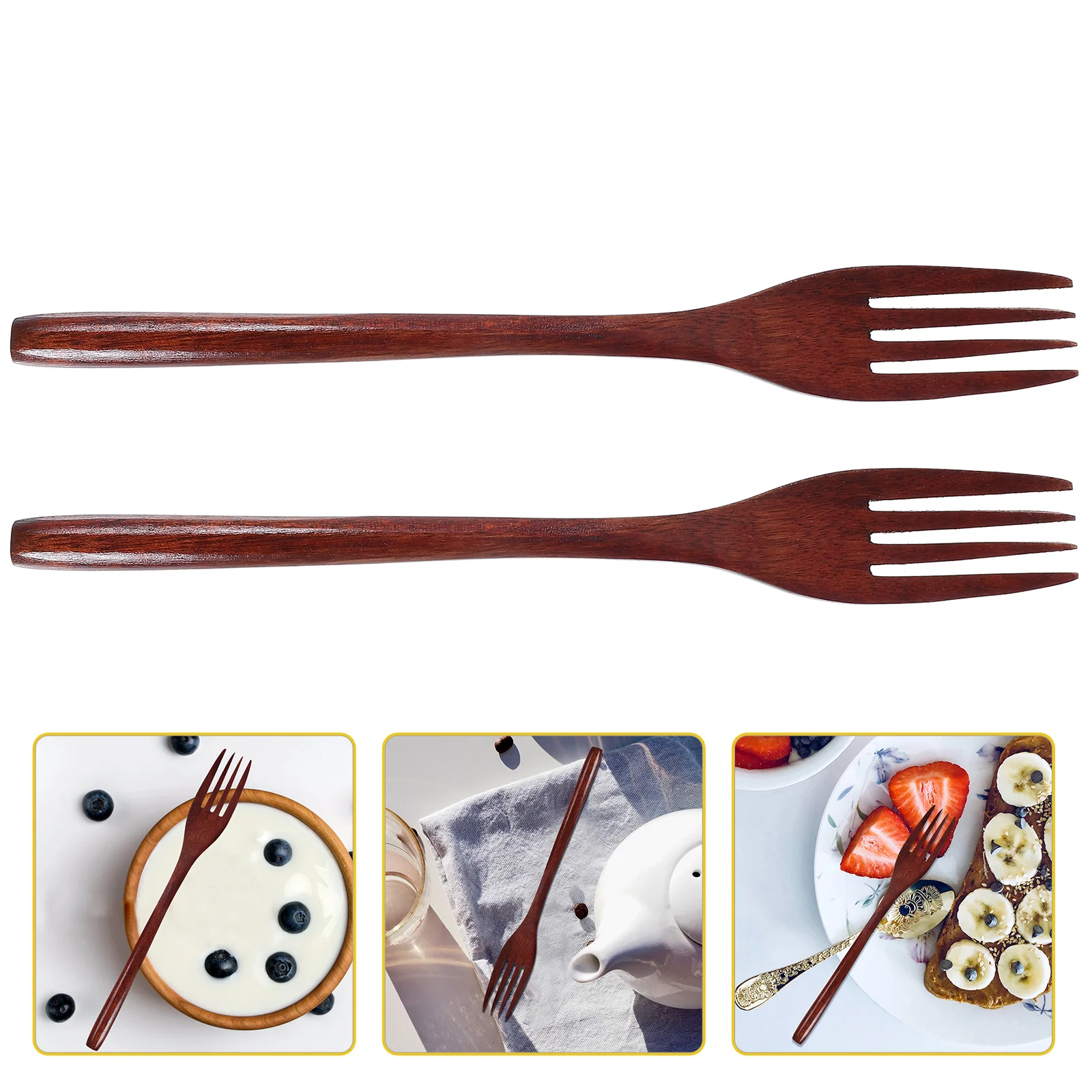 

Wooden Mixing Forks Large Japanese Wood Salad Dinner Forks Long Handle Reusable Flatware Cooking Stirring Eating Pasta Fruit