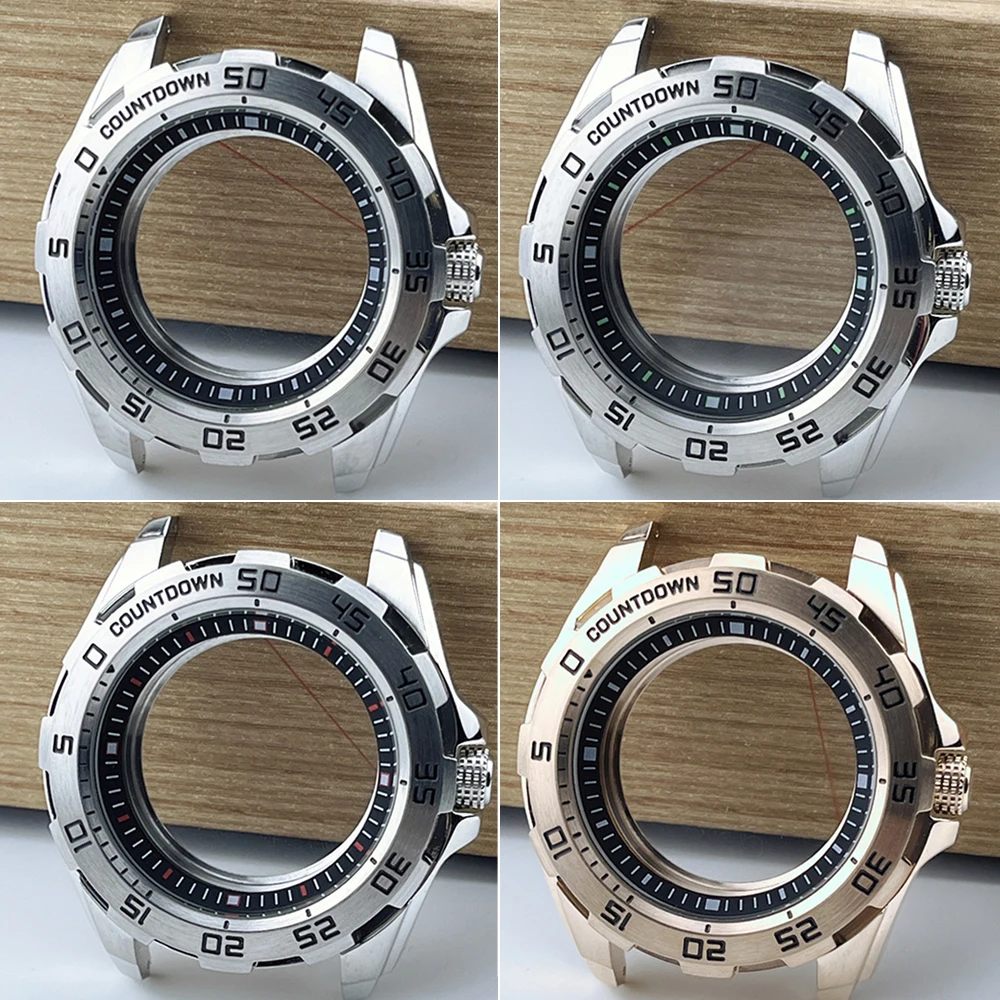 

44mm Watch Case 316L Stainless Steel Shell Diving Watch Case for NH34 NH35 NH36 Mechanical Movement Spare Part