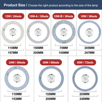 220V LED Module Ring LED Panel 12W 15W 18W 24W 30W 36W 40W 50W Ceiling Light Replacement LED Light Kit for Ceiling Fan Lights 2