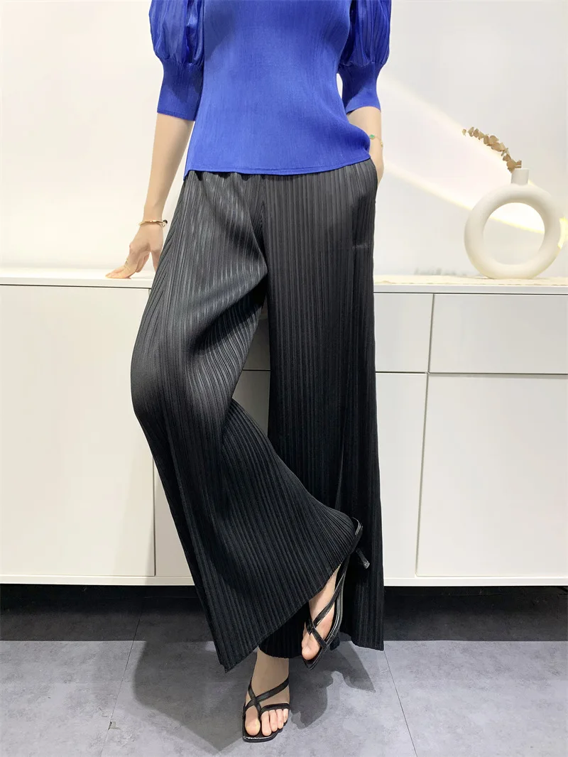 Miyake Style Women's Pleated Wide Leg Pants
