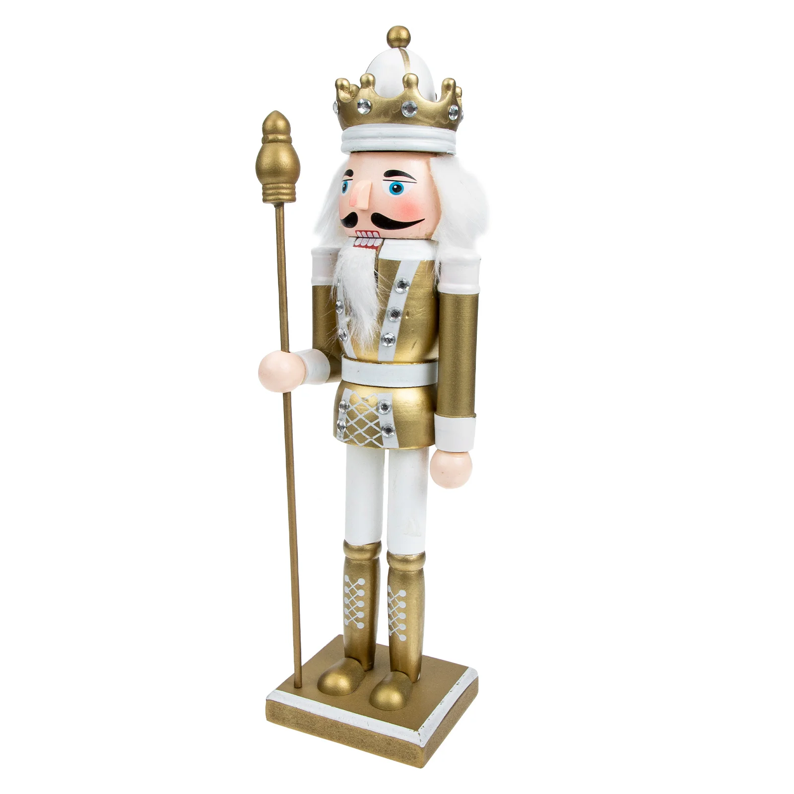 

Christmas Nutcracker Ornament Wooden Figurine Statue 31Cm Soldier Puppet Table Centerpieces Decoration Silver