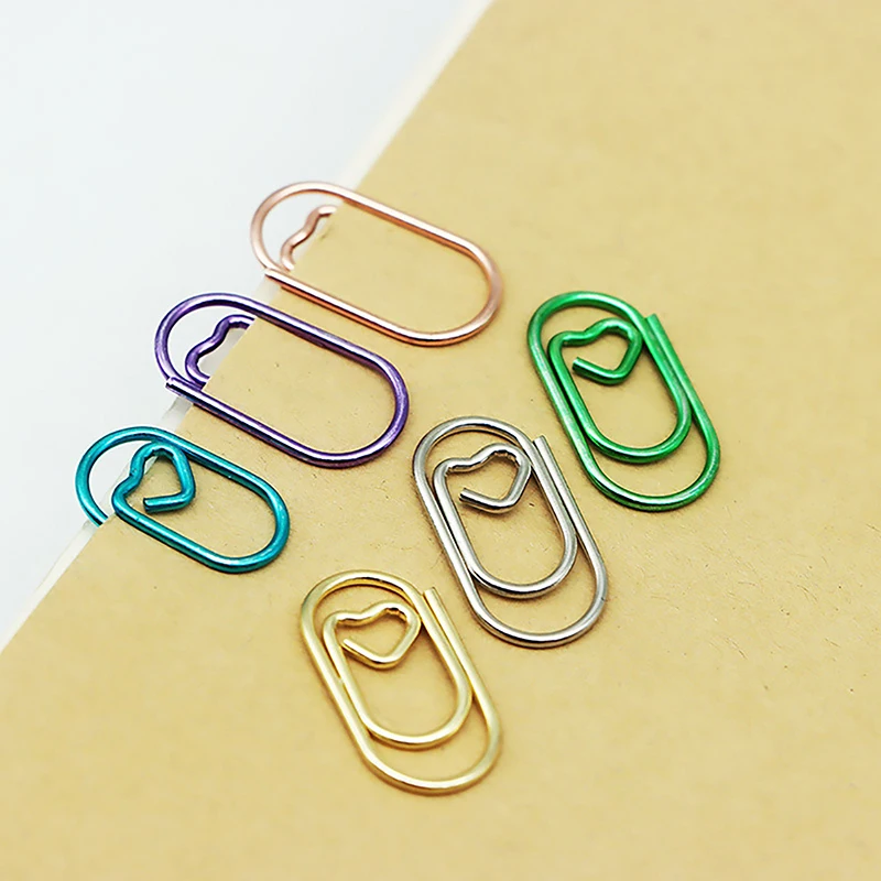 

50 PCS Mini love Notebook Bookmark binder Paperclips Accessories Paper Clips