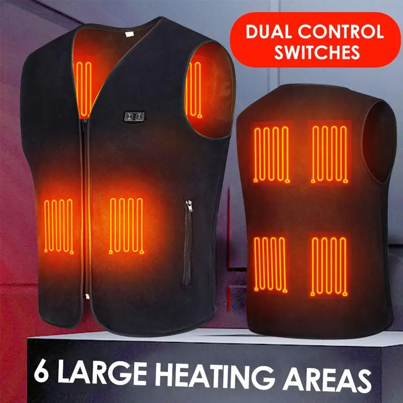 Men Motorcycle Riding Heated Vest Usb Electric Heating Jacket Dual