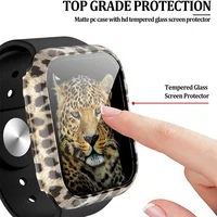 Protecteur d'écran en verre du Guatemala pour Apple Watch, couvercle à motif de vache léopard, série 7, SE, 6, 5, 45mm, 41mm, 44mm, 42mm, 40mm, 34mm, nouveau 1