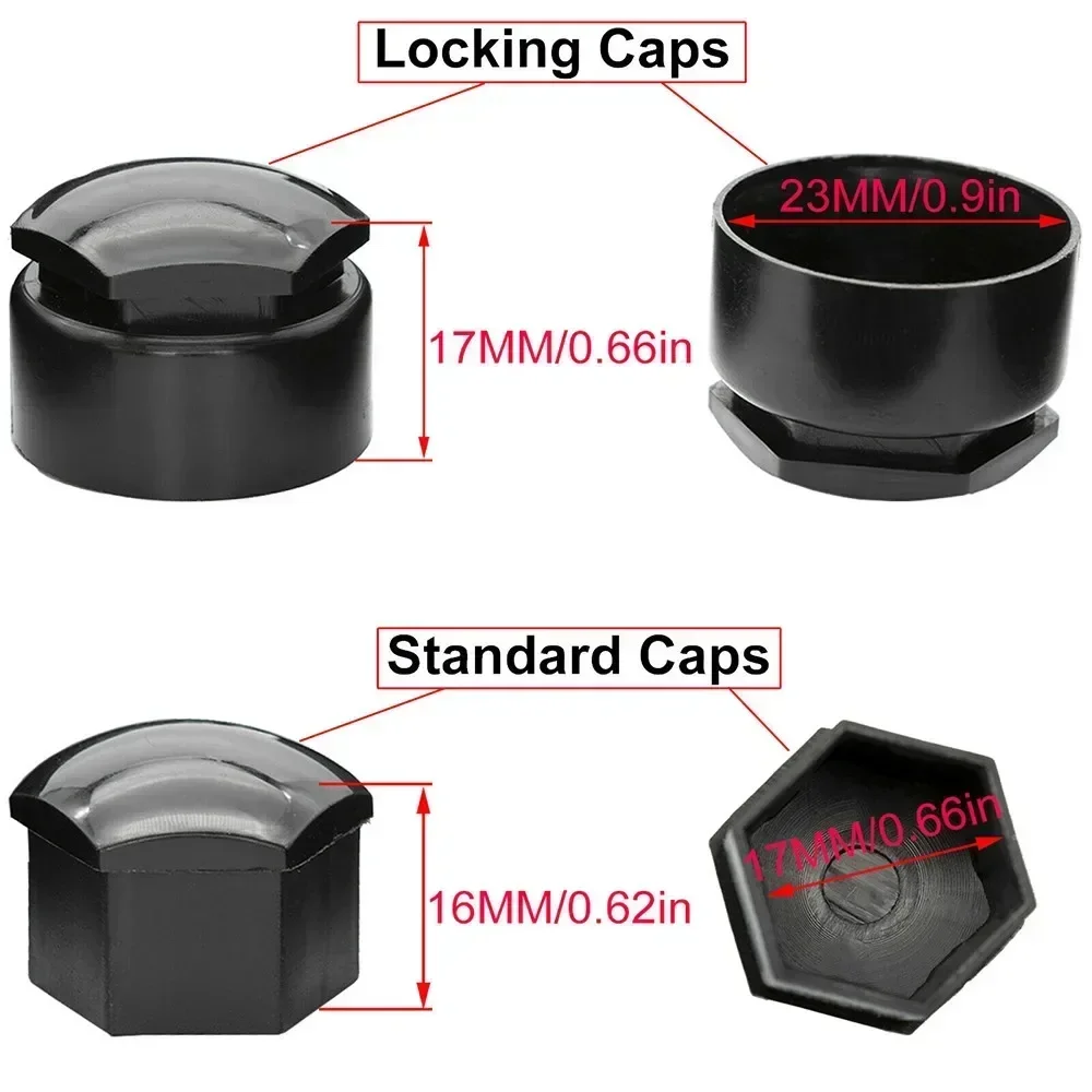24pcs 17MM Wheel Nut Bolt Covers For Opel BMW Bens Locking Cap Removal Tool Car Tyre Wheel Hub