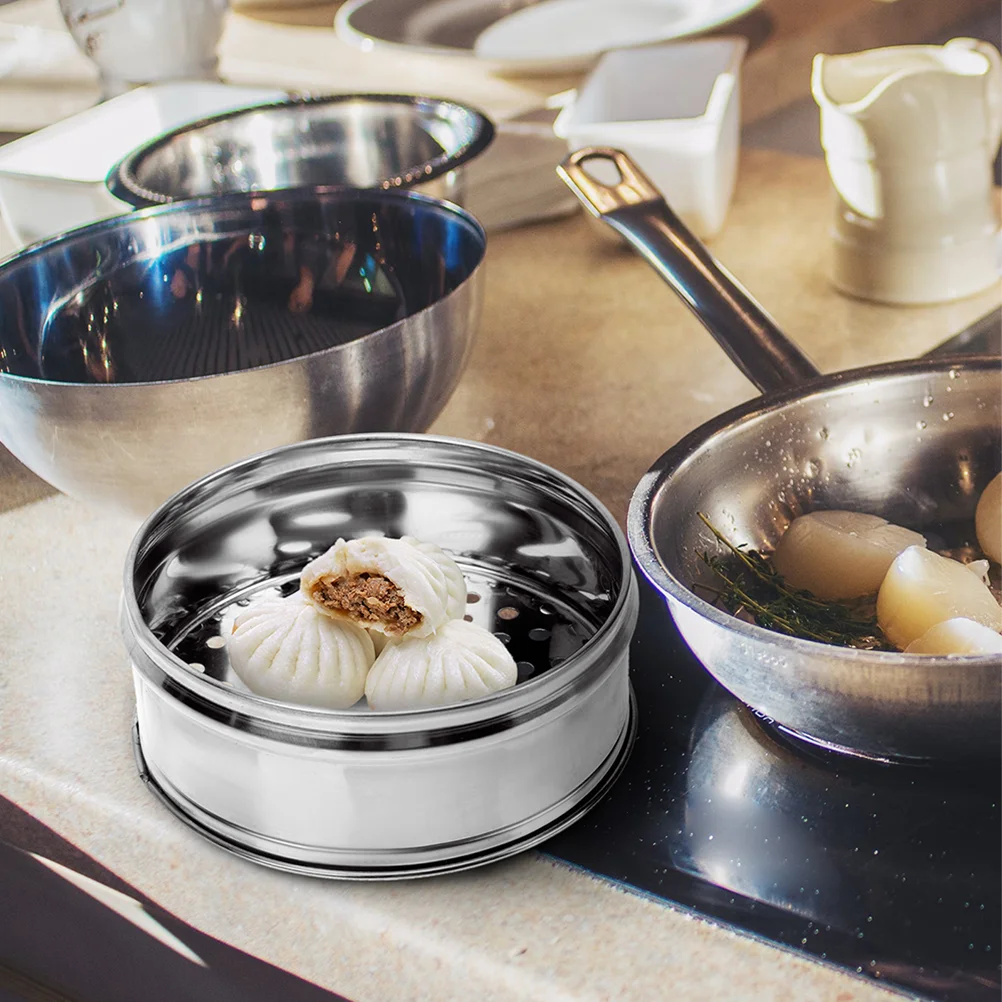 Stainless Steel Steamer Two Metal Basket for Cooking Steaming Reusable Food Rack Vegetable