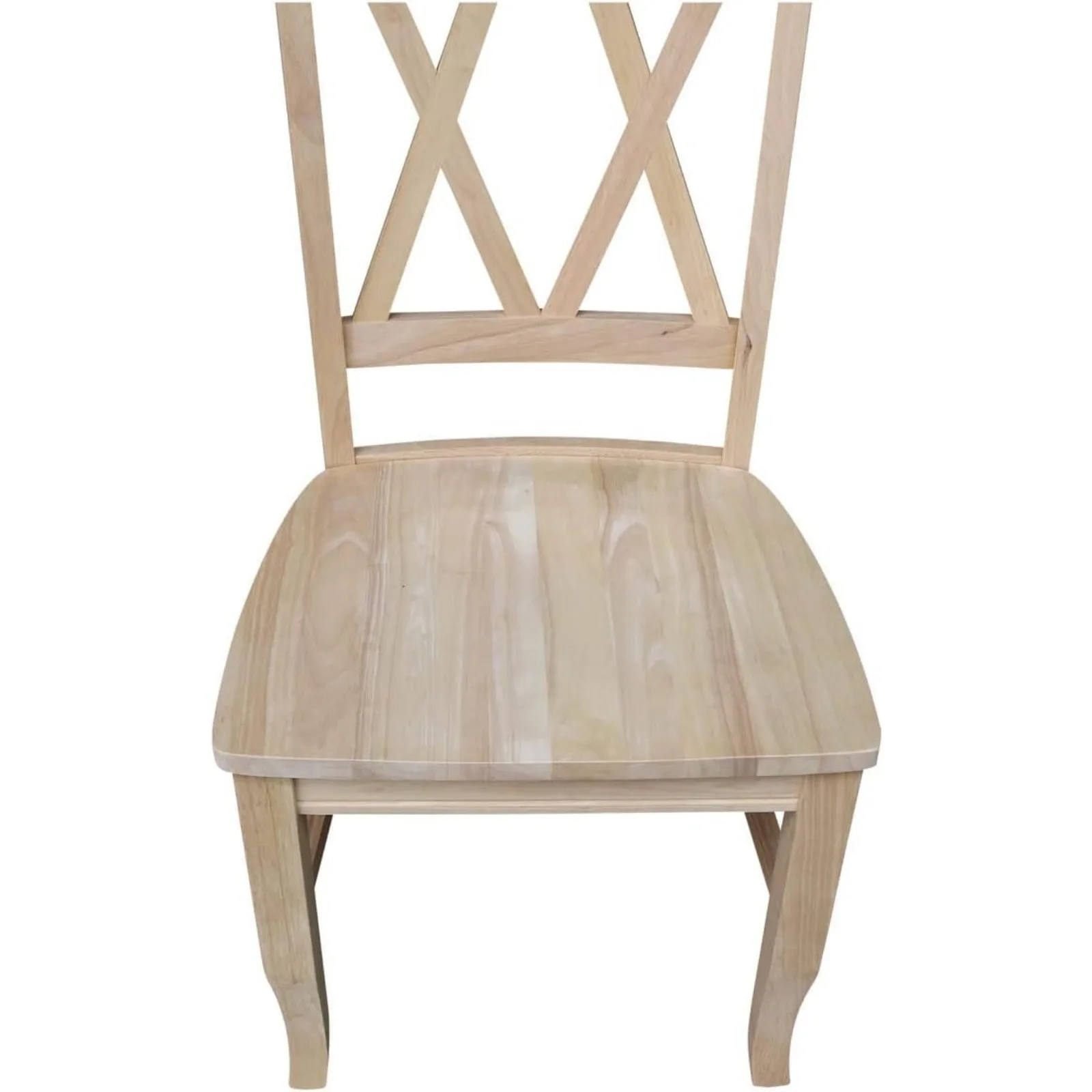 Description Picture 3 of itemUS Set of Two Double X-Back Dining Chair, 19.9"W x 22"D x 41.3"H, Wood Unfinished