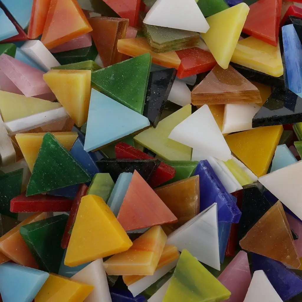 2x Lot Colorful Vitreous Glass Mosaic Tiles Pieces for Mosaic Making Kids Toys