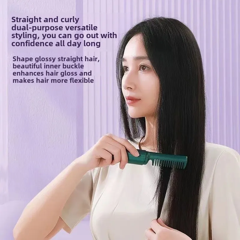 Portable Wireless Hair Brush Charging Negative Ion Straight Hair Styling Tool For Students Dormitory Convenient Care