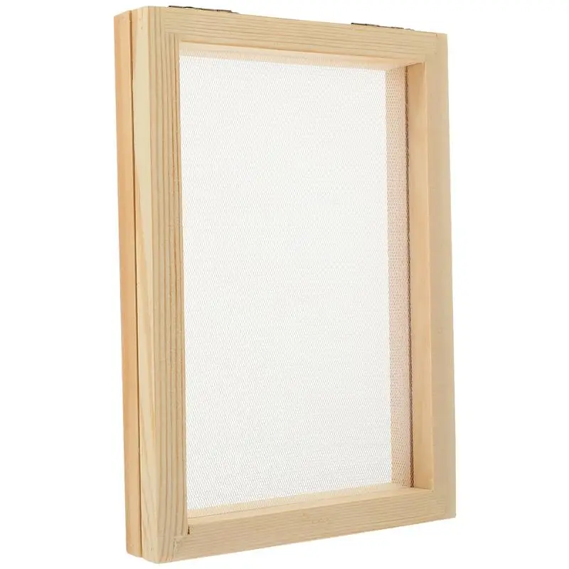 Paper Making Frame Double Side Wooden Paper Making Mould Frame DIY Handcraft Papermaking Craft Tool Wooden Mesh Mold For Recycled Making Pulp