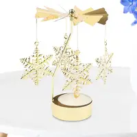 Metal Rotating Candle Holder Christmas Angel Rotating Candle Holder Dinner Party Wedding Party Candle Holder Decoration Gifts 3