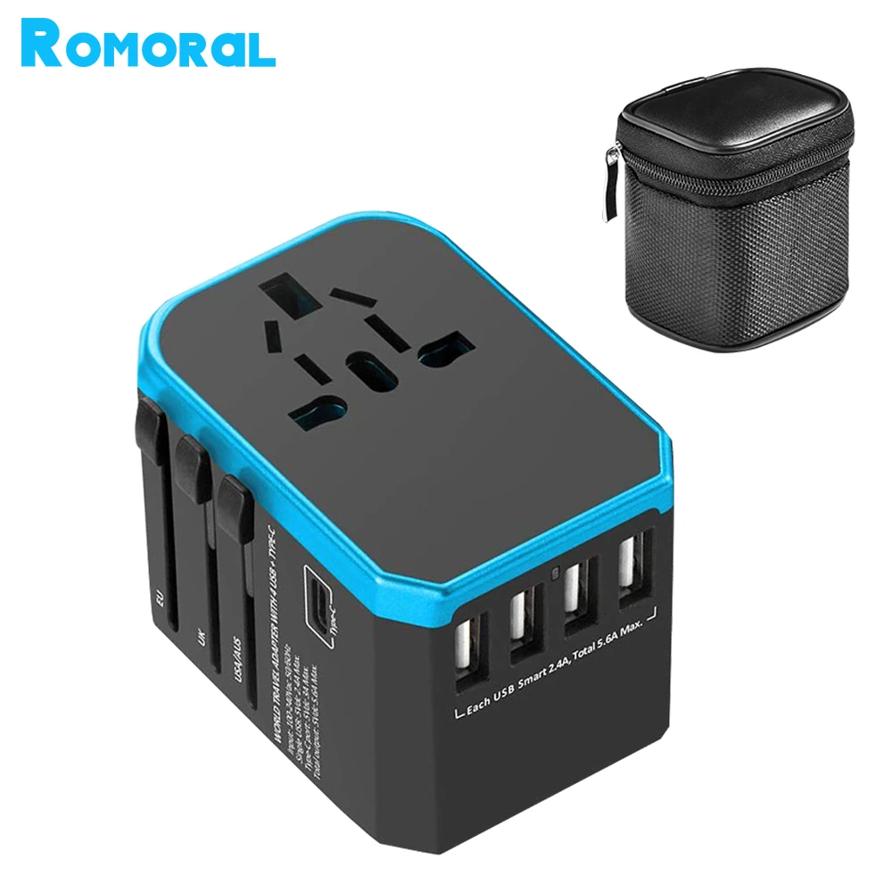 2000W 범용 컨버터 여행용 충전기 전원 어댑터, USB 포트 5.6A 스마트 폰 고속 충전 전세계 변환 플러그