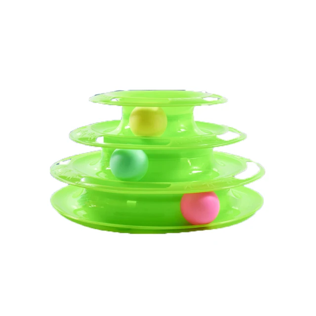 Cat turntable cat toy plastic turntable three-layer four-layer self-sport cat toy teasing cat stick to relieve boredom toys 4