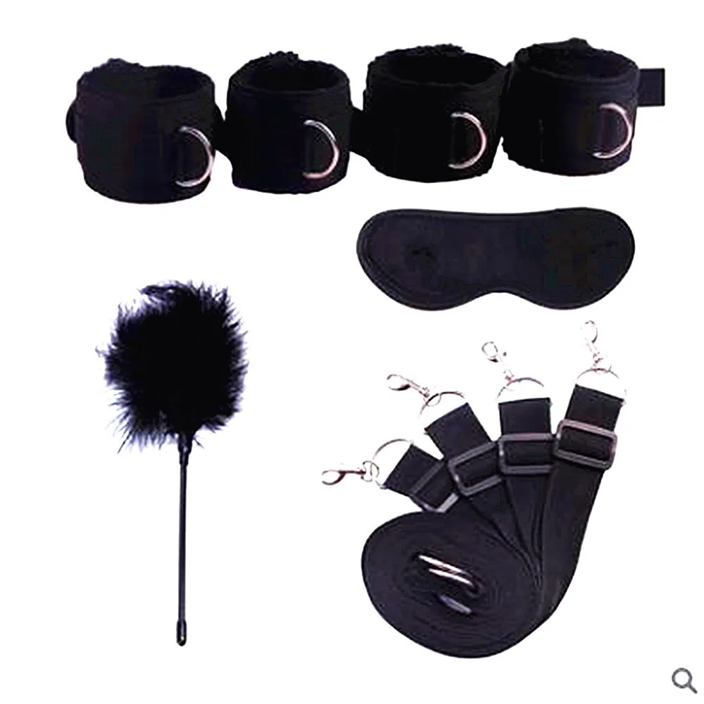 BDSM Bondage Gear Sets SM Slave Handcuff Leg Restraint Eyeblinder Teaser Sex Toy Kits Couple Adult Fetish Games Sex Bondage Toy
