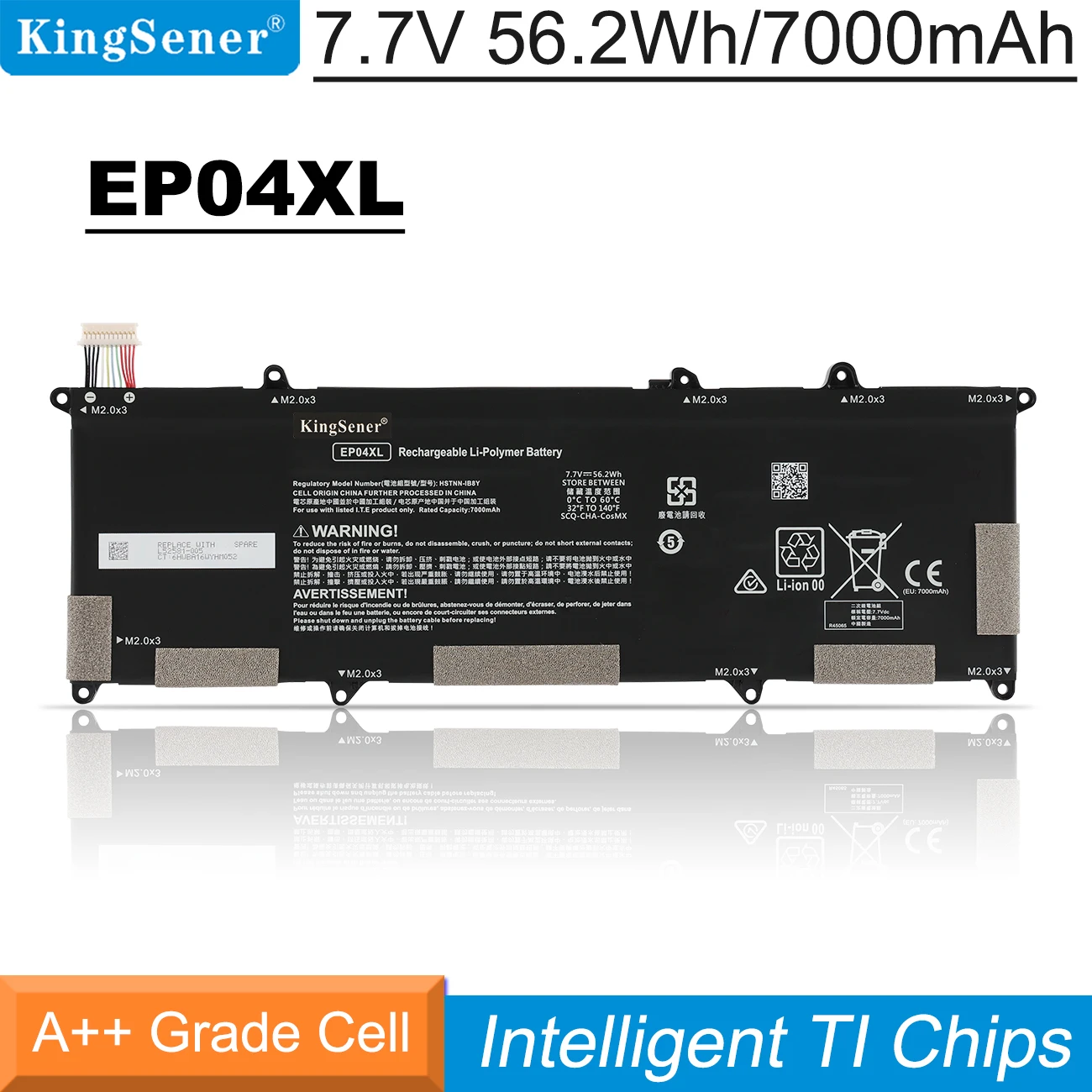 

KingSener EP04XL Laptop Battery For HP Elite Dragonfly G1 G2 Series Notebook HSTNN-DB9J HSTNN-IB8Y L52448-1C1 7.7V 56.2Wh