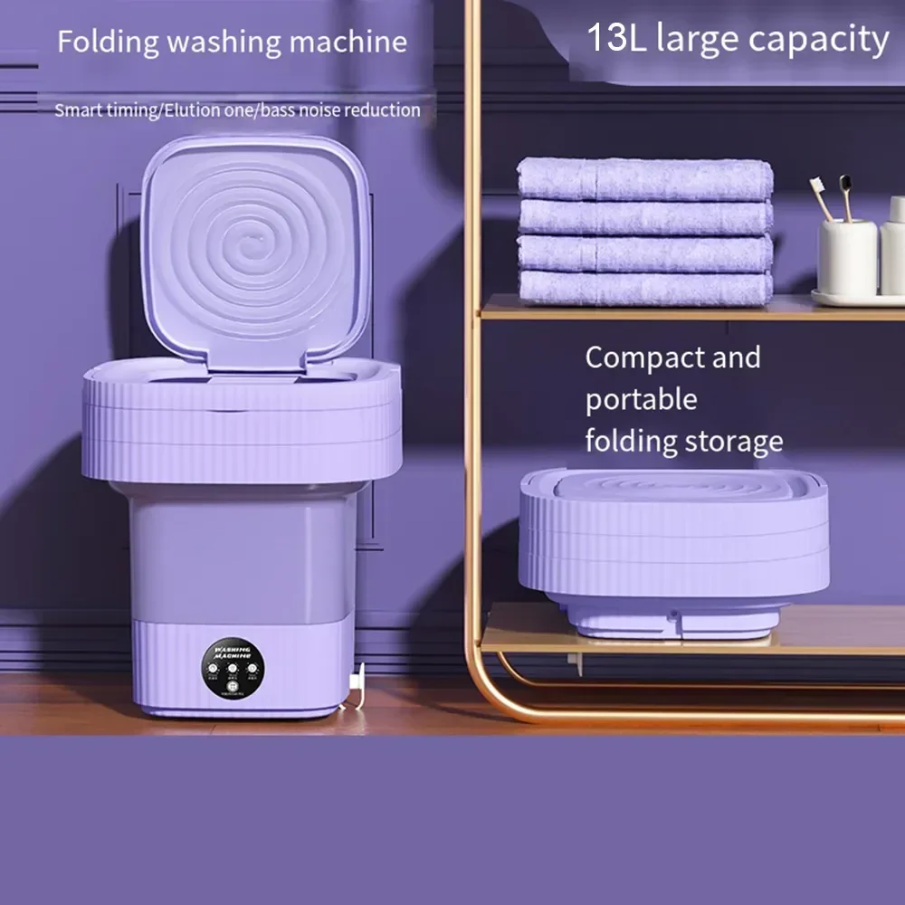 Mini Washing Machine 13L Portable Mini Washe Machine With Drain Basket Ultrasonic Big Capacity Folding Washing For Apartment Travel Underwearr UK AU