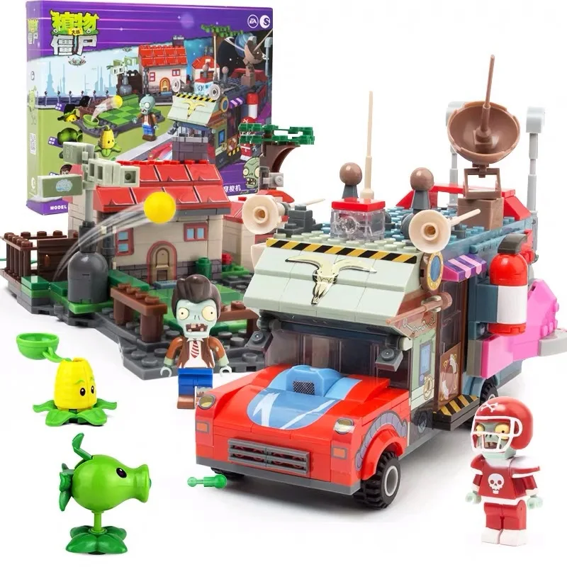 Plants vs. Zombies 2 Its About Time Building Blocks Toys Mysterious Egypt Travel Machine Small Particle PVZ Future Scene Bricks