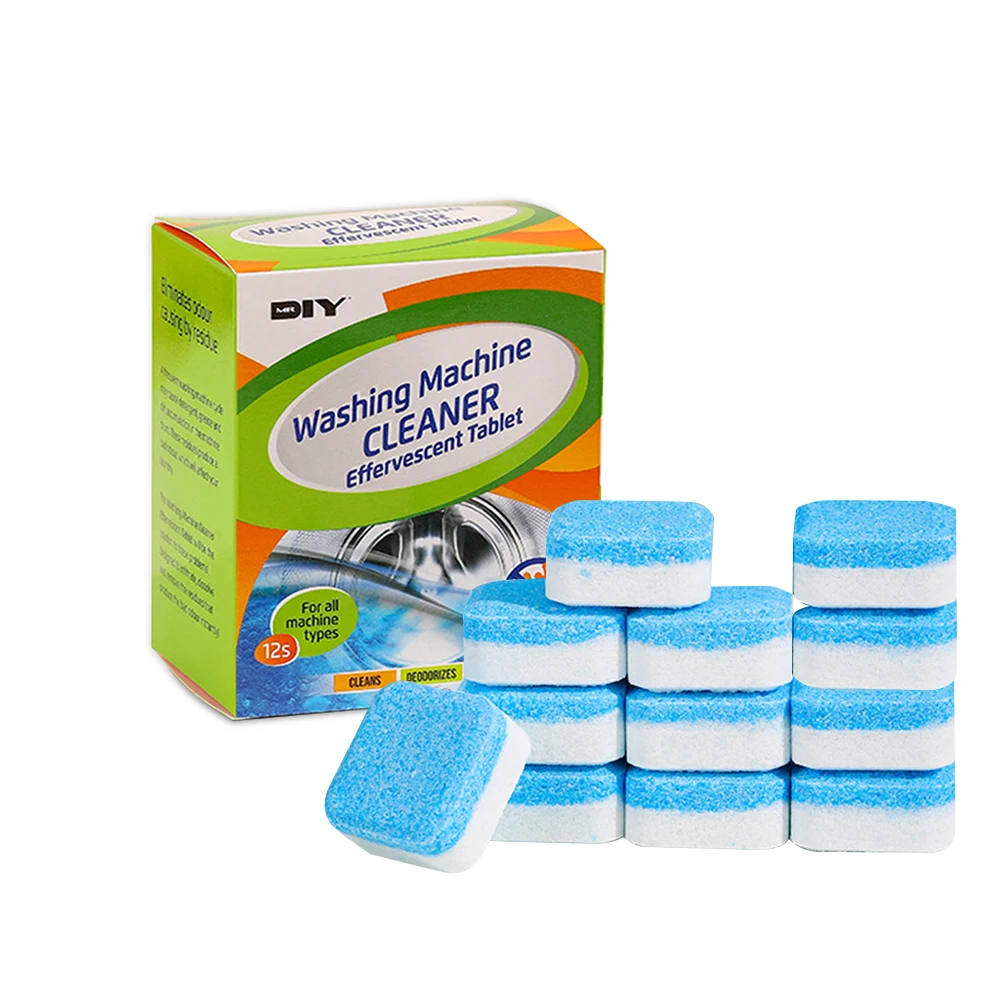 12PcsWashingMachineCleanerDescalerDeepCleaningTabletsForFront