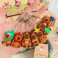 Funny Capybara Keychain  Animal Key Chain Backpack Handbag Pendant Blind Box  Creative Capybara Decorations random style 2