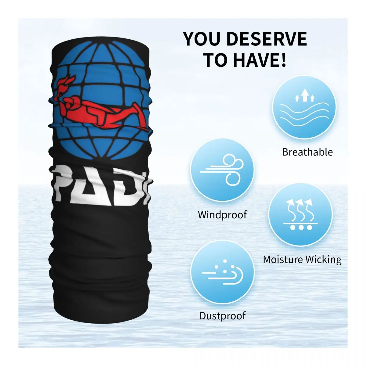 Neck Gaiter Diving Instructors Printed Diving Snorkeling Aqualung Scubapro Padi Ssi Naui Mask Scarf for Men Women