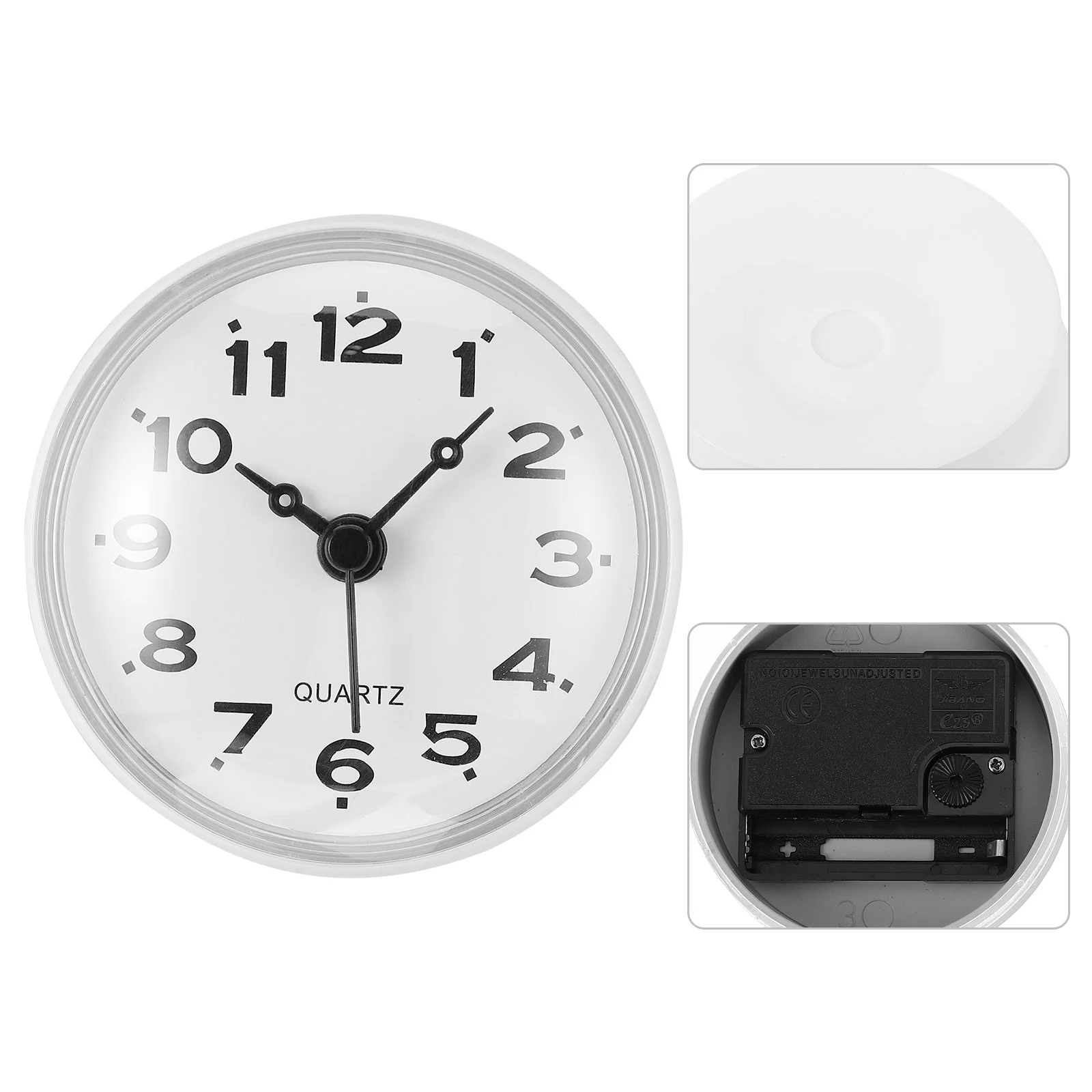 Sucker Cup Waterproof Bathroom Clock Plastic Silent Wall Clocks Digital Timer Hanging Clock Bathrooms Home Decor