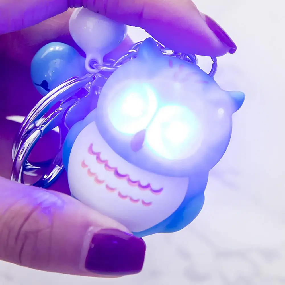 

Cute Key Pendant Firmly Fixed ABS Glowing Owl Pendant Mini Glowing Owl Keychain