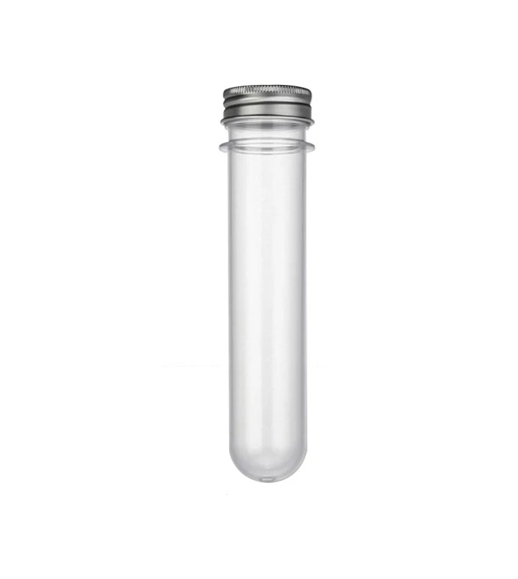플라스틱 실험실 시험관, 40ml 조각, 캡이 있는 투명한 시험관, 학교 실험실 용품 액세서리