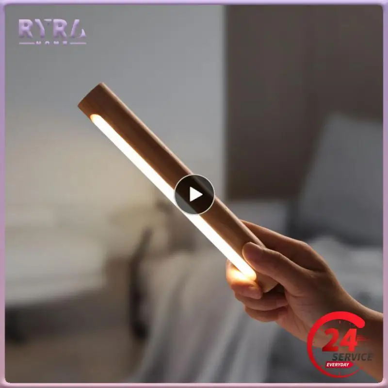 

Wooden Rotatable Night Light USB Charging 360°Rotatable Wall Light Adjustable Brightness Touch Switch Corridor Lights Night Lamp
