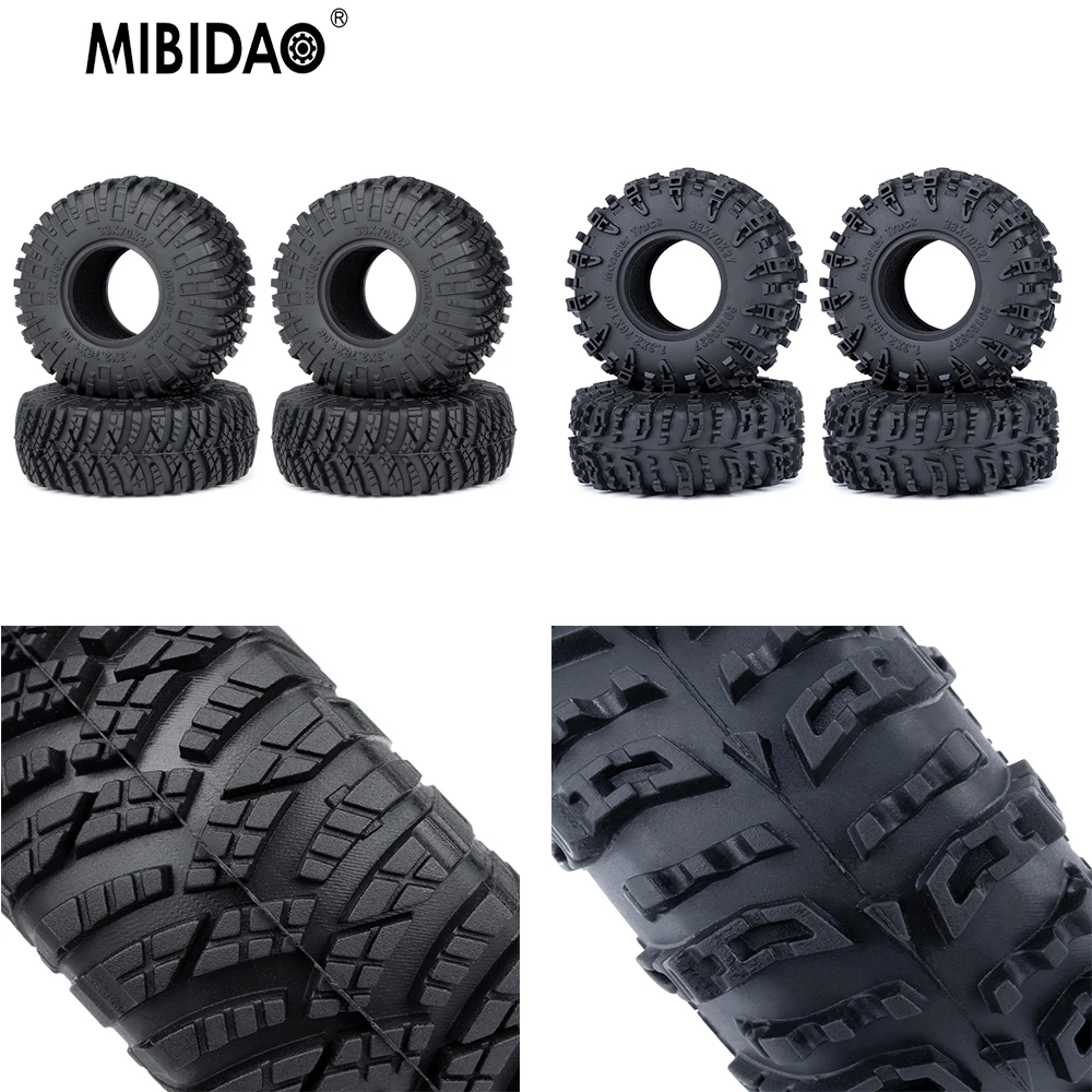 MIBIDAO 4PCS 1,3" Gummi-Radreifen 70MM für 1/18 TRX4-M RC Crawler Car Upgrade-Teile