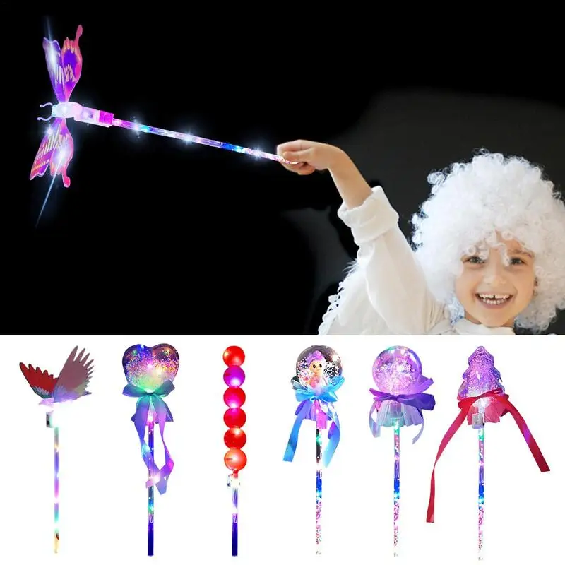 

Light Up Magics Wand Luminous Flashing LED Magic Stick Toys Handheld Glowing Princess Wand For Girl's Costume Role Play Show