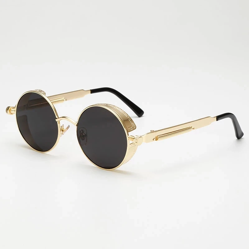 Classic Gothic Steampunk Sunglasses Brand Design Men Women Vintage Punk Round Sun glasses UV400 Shades | Аксессуары для одежды