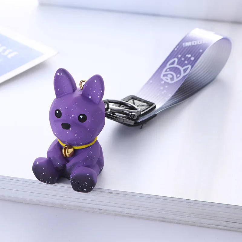 Keyring Leather Dog - Purple