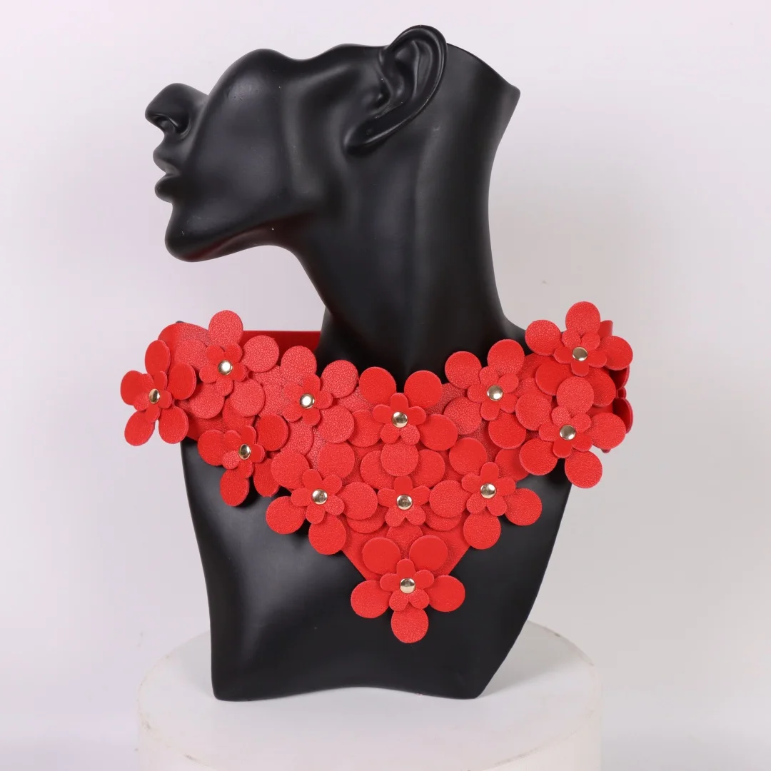 UYEE Handgefertigter Blumenkragen aus Leder für Damen, sexy Urlaubsdekoration, Zubehörgürtel, einzigartiges Kombinationsdesign – Detail 5