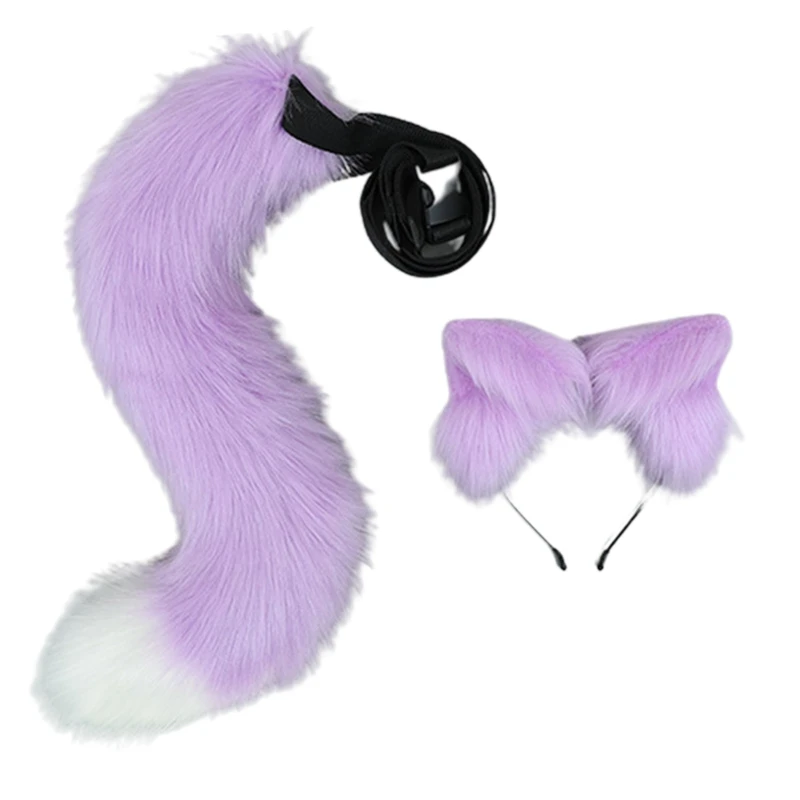 

Animal Plush Furry Ears Headband And Tail Ears Headband Cosplay Girl Costume Adult Furry Tail Plush Tail Tail Prop