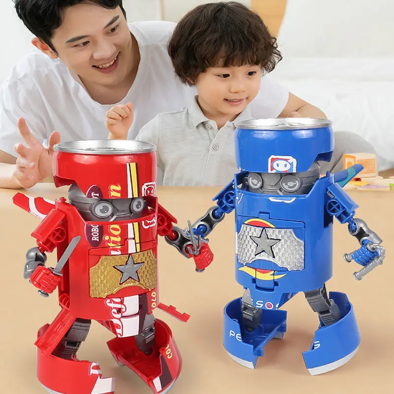 

Children Fashion Funny Drink Deformation Soda Samurai Mecha Cola Robot Figure Model Toy Kids Creative Puzzle Educational Gifts