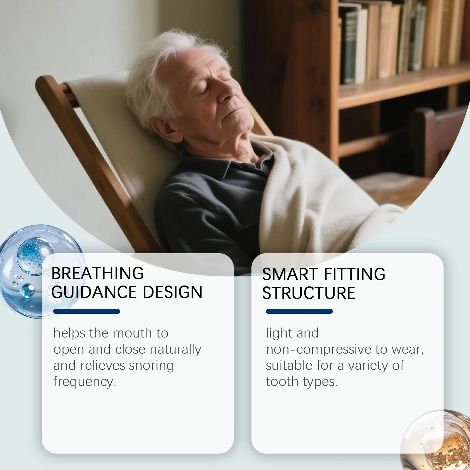 Sleep Care Mouthguard: A protective mouthguard that cares for nighttime sleep, eases snoring, and protects teeth.